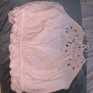 Cropped Tank Top With Floral Design